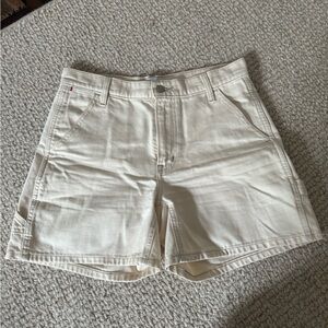 Cream cargo shorts